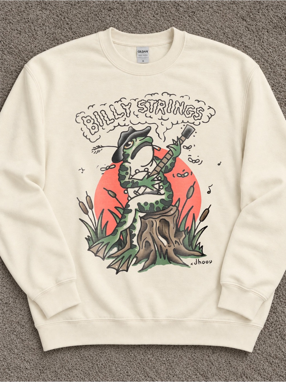 Gildan Billy Strings Frog Banjo Sweatshirt, Vintage Bluegrass Music Shirt